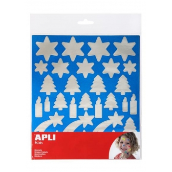 119544 - 3270241195446 - Apli Agipa - Gommettes métallisées Noel Argenté x 88
