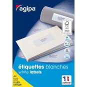 Etiquettes blanches 100 feuilles A4 51x33,8mm 3200 pièces