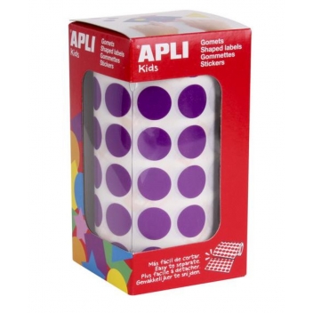 11485 - 8410782114857 - Apli Agipa - Gommettes rouleau Rond Ø 15 mm Violet x 2 832