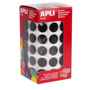 11487 - 8410782114871 - Apli Agipa - Gommettes rouleau Rond Ø 15 mm Noir x 2 832