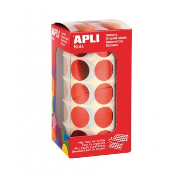 12049 - 8410782120490 - Apli Agipa - Gommettes rouleau Rond Ø 20 mm Rouge métal. x 1770