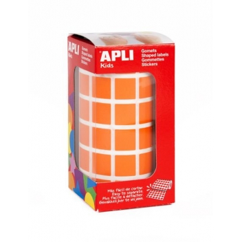 12479 - 8410782124795 - Apli Agipa - Gommettes rouleau Carré 15 x 15 mm Orange x 2 832