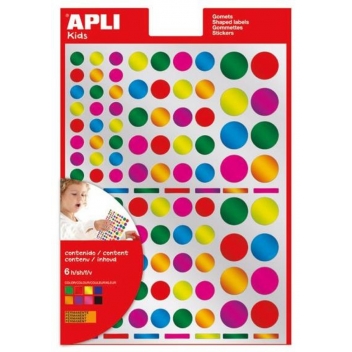 13529 - 8410782135296 - Apli Agipa - Gommettes Rond 624 pastilles métallisées