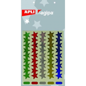 112416 - 3270241124163 - Apli Agipa - Gommettes étoile 13 mm 5 couleurs 135 pièces