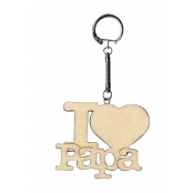 Porte-clés en bois I love Papa