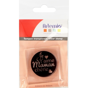 10030045 - 5414135105793 - Artémio - Tampon Transparent + bloc Je t'aime maman