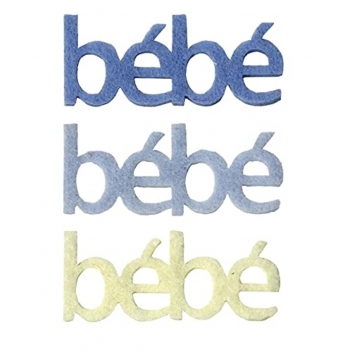 FE11540 - 5414135124817 - Artémio - Motif en feutrine Bébé (texte) Bleu