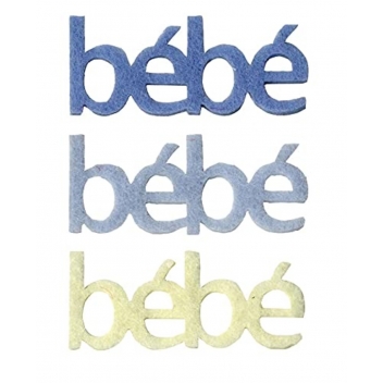 FE11540 - 5414135124817 - Artémio - Motif en feutrine Bébé (texte) Bleu