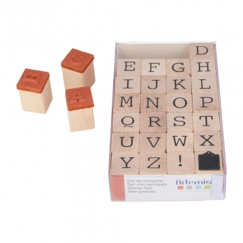 ARTA71 - 5414135090914 - Artémio - Tampon en bois Alphabet majuscule 2cm