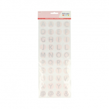 11004593 - 5414135221028 - Artémio - Stickers Alphabet Demi-perlé strassé Rose
