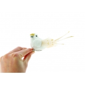 Oiseaux décoratifs Blanc et doré (sur pince) 2 pièces