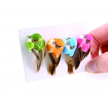 13001026 - 5414135085156 - Artémio - Oiseaux décoratifs 4cm 4 pièces