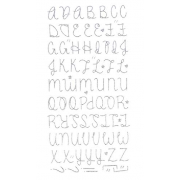11004569 - 5414135220533 - Artémio - Stickers Alphabet Pailleté puffy Argenté