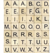 Alphabet en bois Scrabble 2cm