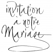 Tampon en bois Invitation à notre mariage 70mm