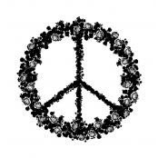 Tampon en bois Symbole peace & love 45mm