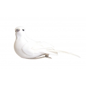 Oiseaux décoratifs blancs (sur pince) 2 pièces