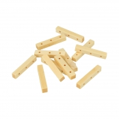 Perle bois Lucy rectangle 3 trous 30x5,2mm 12 pièces