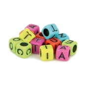 Perle Dé Alphabet 6mm couleurs 300 pièces