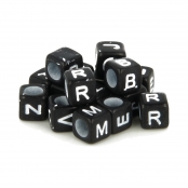 Perle Dé Alphabet 6mm noir & blanc 300 pièces