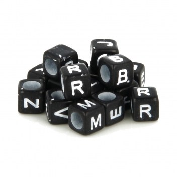 11060481 - 5414135059973 - Artémio - Perle Dé Alphabet 6mm noir & blanc 300 pièces