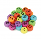 Perle Dé Alphabet 7mm couleurs vives 300 pièces