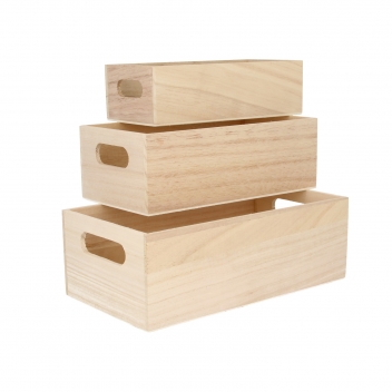 14001473 - 5414135038282 - Artémio - Ensemble de casiers en bois 3 pièces