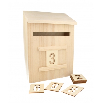 14002293 - 5414135045761 - Artémio - Boite aux lettres en bois + chiffres