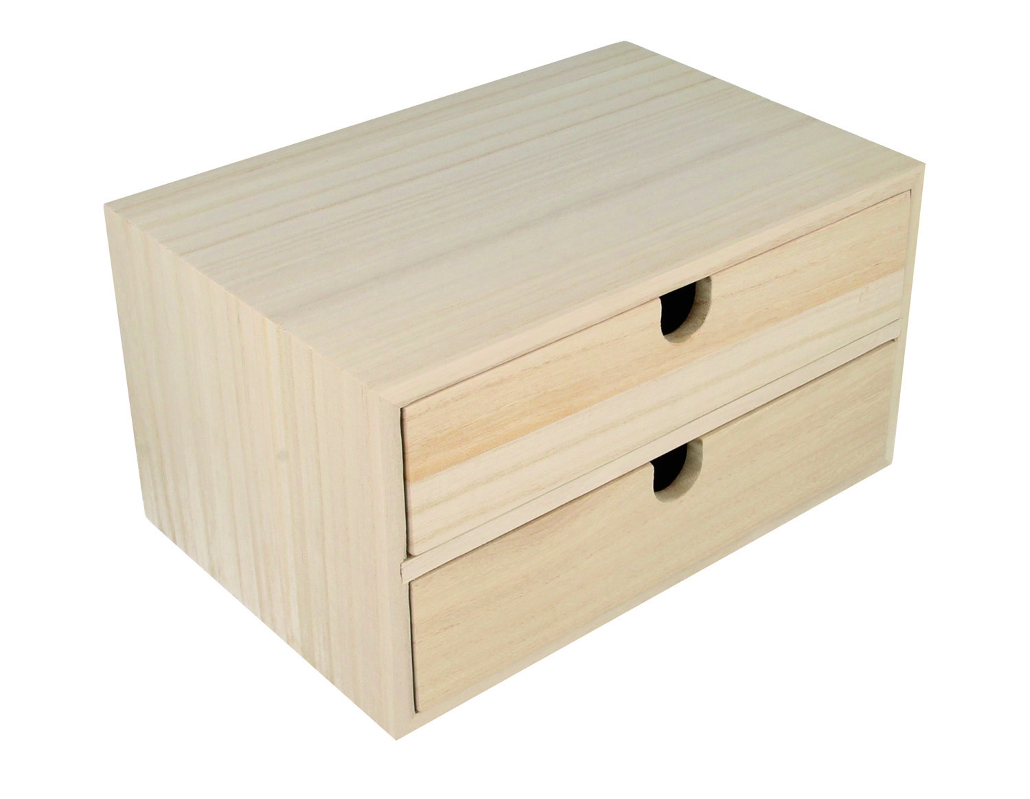 Bloc en bois 2 tiroirs 24x16x13,3cm - Artémio référence 14002157