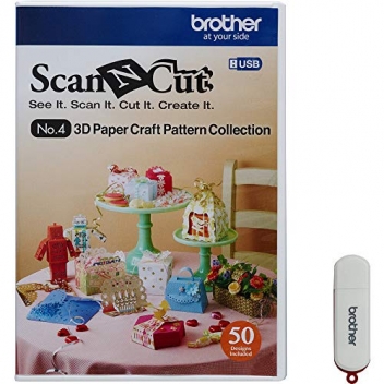 18200029 - 4977766750721 - Brother - Collection de 50 motifs Scan N Cut USB Patrons papier 3D - 2