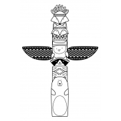 Tampon en bois Totem Tribu
