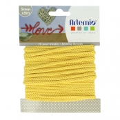 Cordon en Tricotin tout fait Jaune ø5mm x 5m