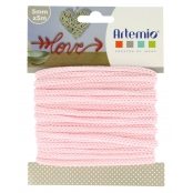 Cordon en Tricotin tout fait Rose Pastel ø5mm x 5m