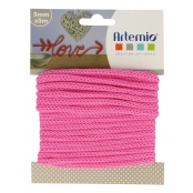 Cordon en Tricotin tout fait Fuschia ø5mm x 5m