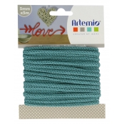 Cordon en Tricotin tout fait Turquoise ø5mm x 5m