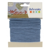 Cordon en Tricotin tout fait Bleu ø5mm x 5m