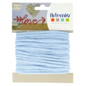 Cordon en Tricotin tout fait Bleu Pastel ø5mm x 5m