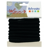 Cordon en Tricotin tout fait Noir ø5mm x 5m