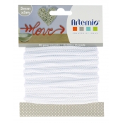 Cordon en Tricotin tout fait Blanc ø5mm x 5m