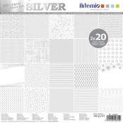 Bloc papier 30 cm Foil Argent 40 feuilles