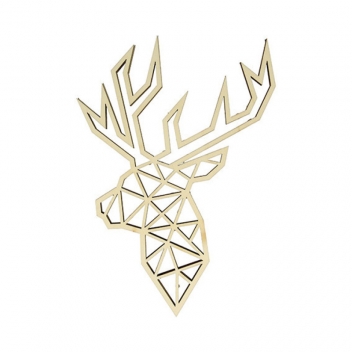 14002552 - 5414135165391 - Artémio - Silhouette en bois Origami Tête de Cerf