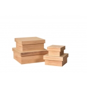 Boites gigognes en bois Max 25.5 x 25.5 H 10.5 Cm