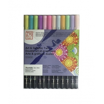 KUTUT8012VPA - 4901427963175 - ZIG - Feutre Zig Art&Graphic 12 coloris pastel - 2