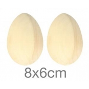 Oeuf en bois 8x6cm 2 pièces