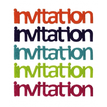 FE124A01 - 5414135125111 - Artémio - Motif en feutrine Invitation (texte)