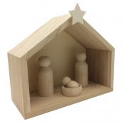 Crèche en bois + pions à personnaliser