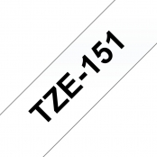 Cartouche ruban Etiqueteuse 24mm Noir sur transparent Tze-151