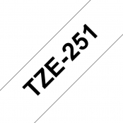 Cartouche ruban Etiqueteuse Brother 24mm Noir sur blanc Tze-251