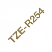 Cartouche ruban Etiqueteuse 24mm Tissu Doré sur blanc Tze-R254