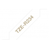 Cartouche ruban Etiqueteuse 12mm Tissu Doré sur blanc TZe-R234